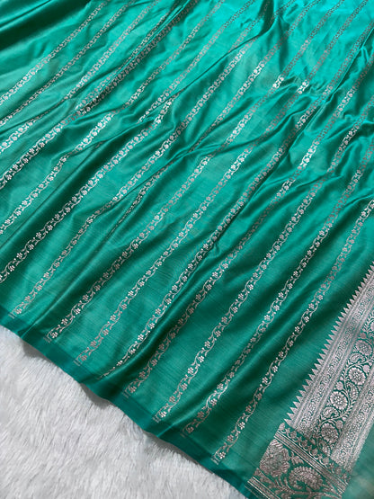 Elegant Sea Green Banarasi Silk Saree