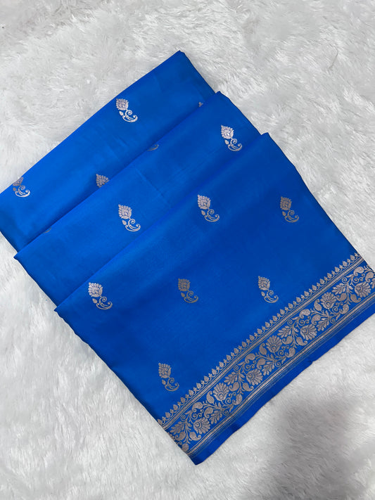 Royal Ocean Sapphire Banarasi Silk Saree