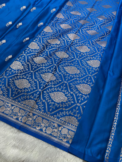 Royal Ocean Sapphire Banarasi Silk Saree