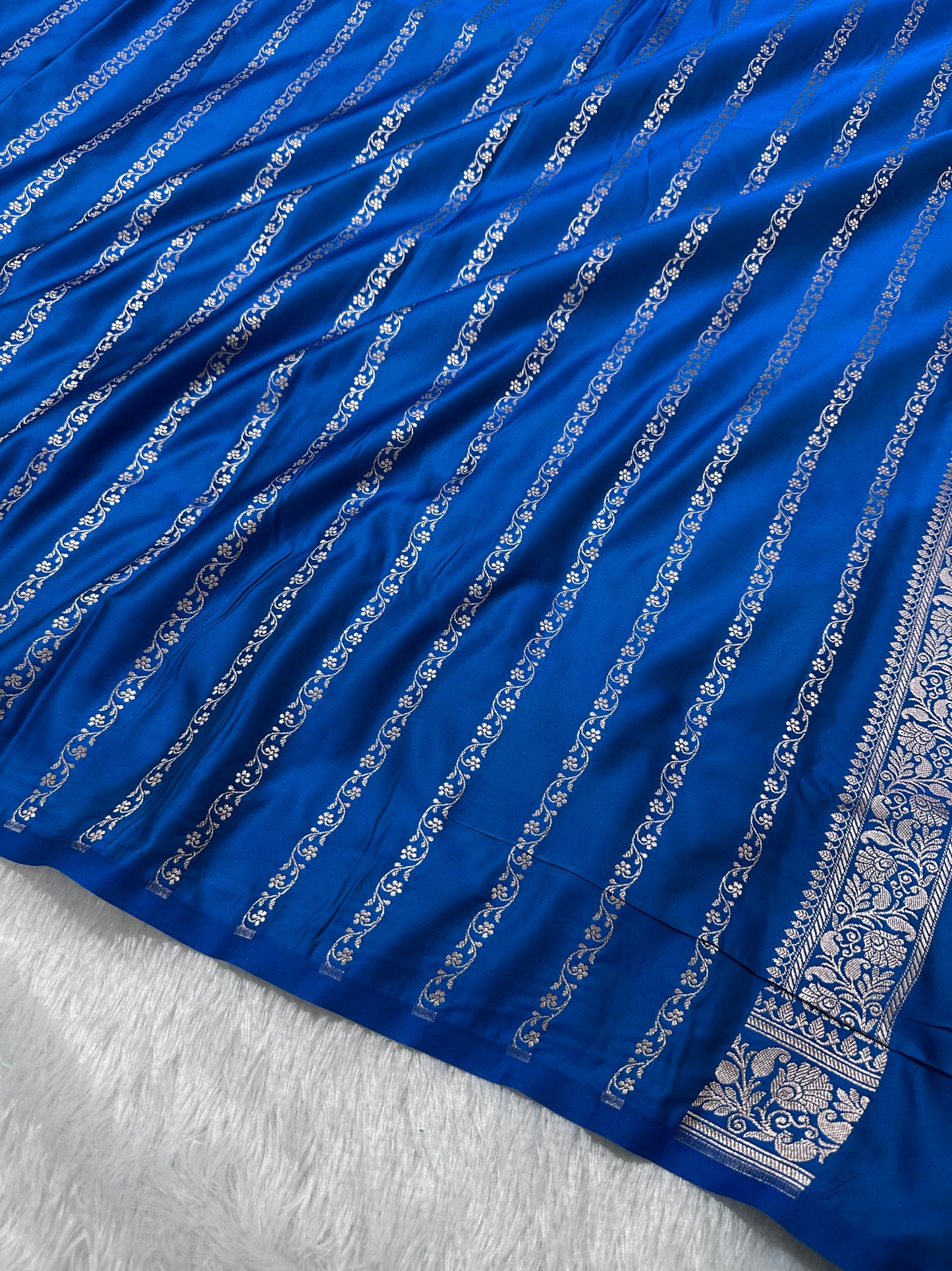 Royal Ocean Sapphire Banarasi Silk Saree
