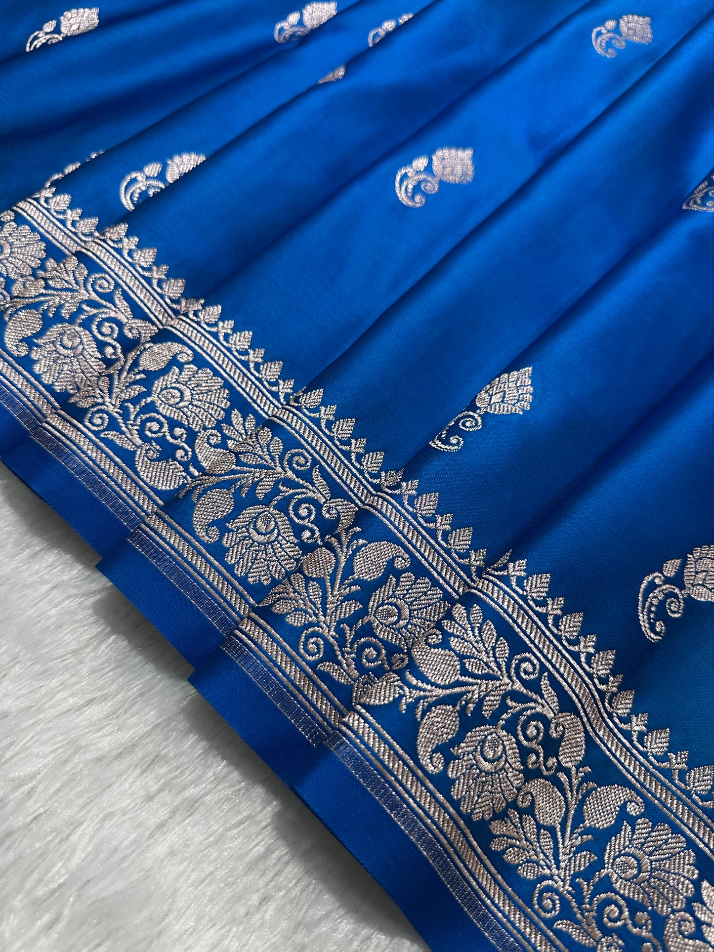 Royal Ocean Sapphire Banarasi Silk Saree